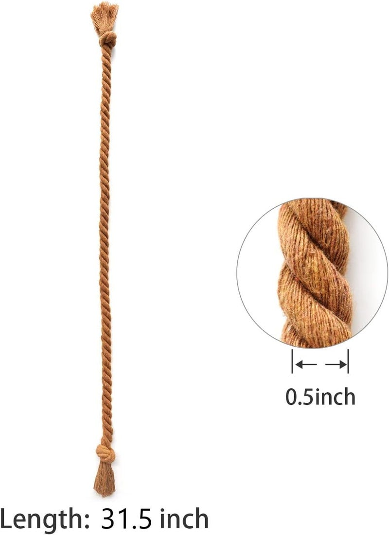 Yteseery 6 Pack Coffee Outdoor Curtain Tiebacks Rope, Natural Cotton Curtain Holders, Village Rural Rustic Curtain Holdbacks, Farmhouse Nautical Curtain Rope Tie Back for Drapery Patio - Image 3